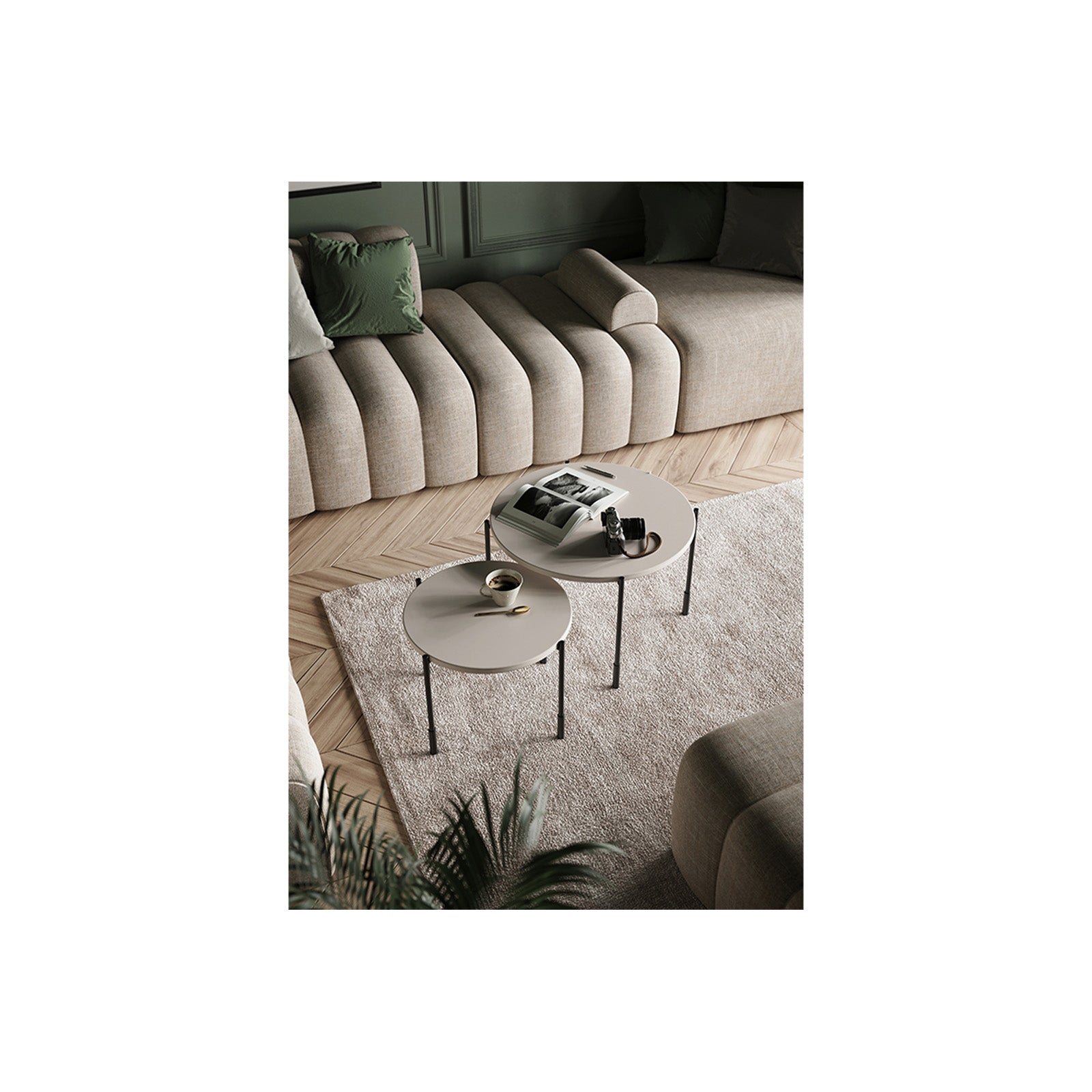 Sonatia runder Couchtisch 45cm, Material: MDF