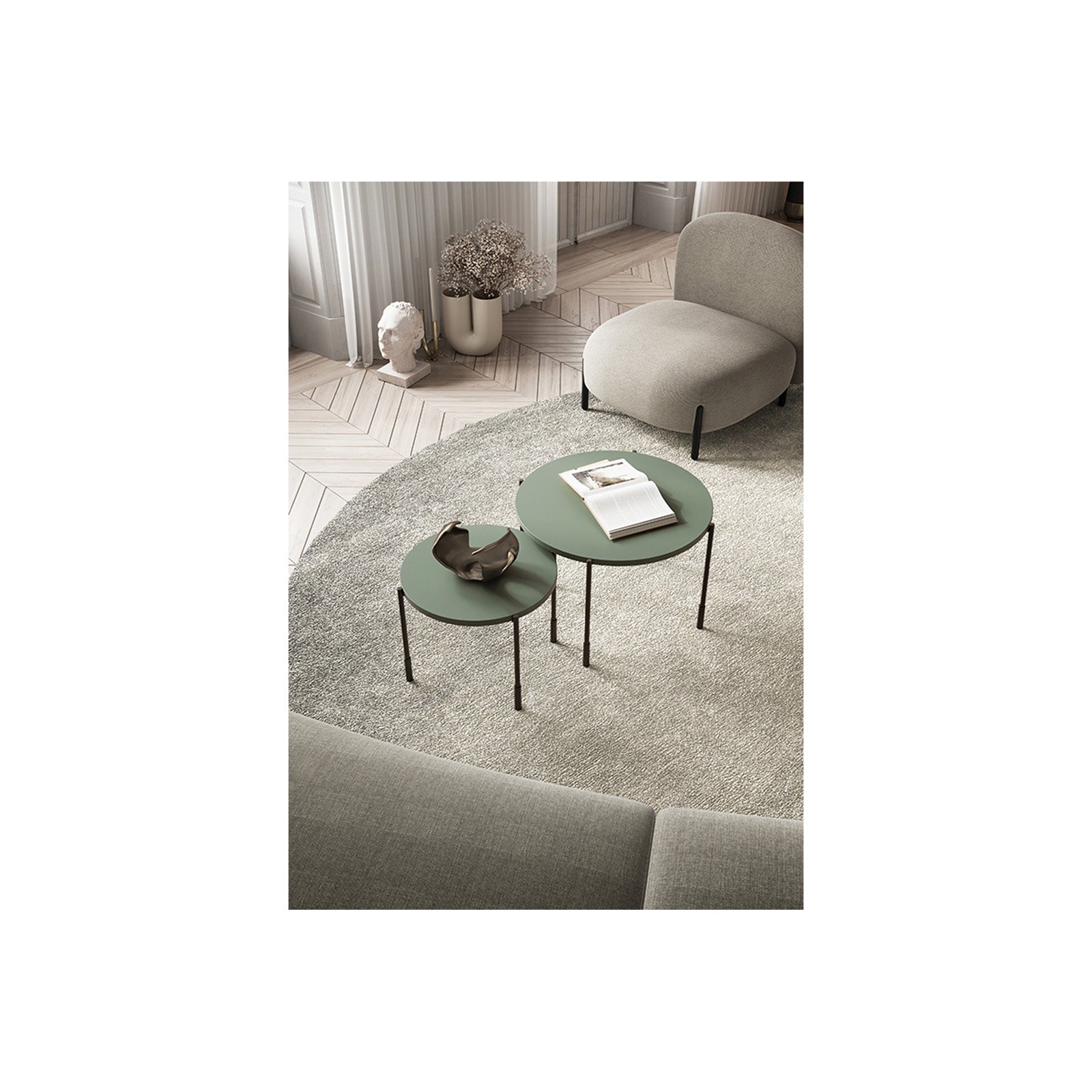 Sonatia runder Couchtisch 45cm, Material: MDF