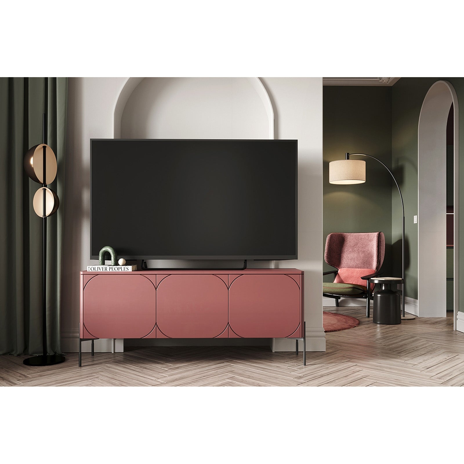 Sonatia Kommode 150cm, 3 Türen und 1 Schublade, Material: MDF