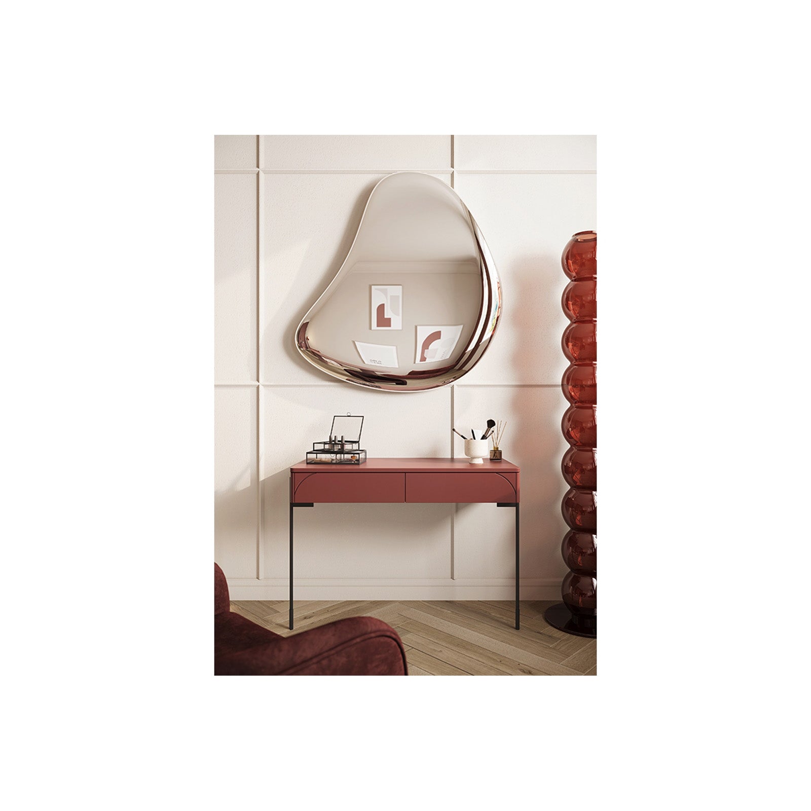 Beistelltisch Sonatia 104cm, 2 Schubladen, Material: MDF