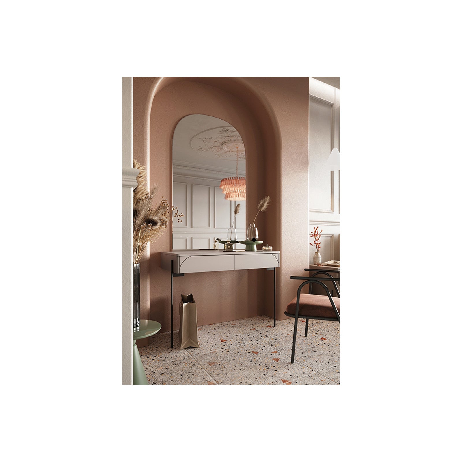 Beistelltisch Sonatia 104cm, 2 Schubladen, Material: MDF