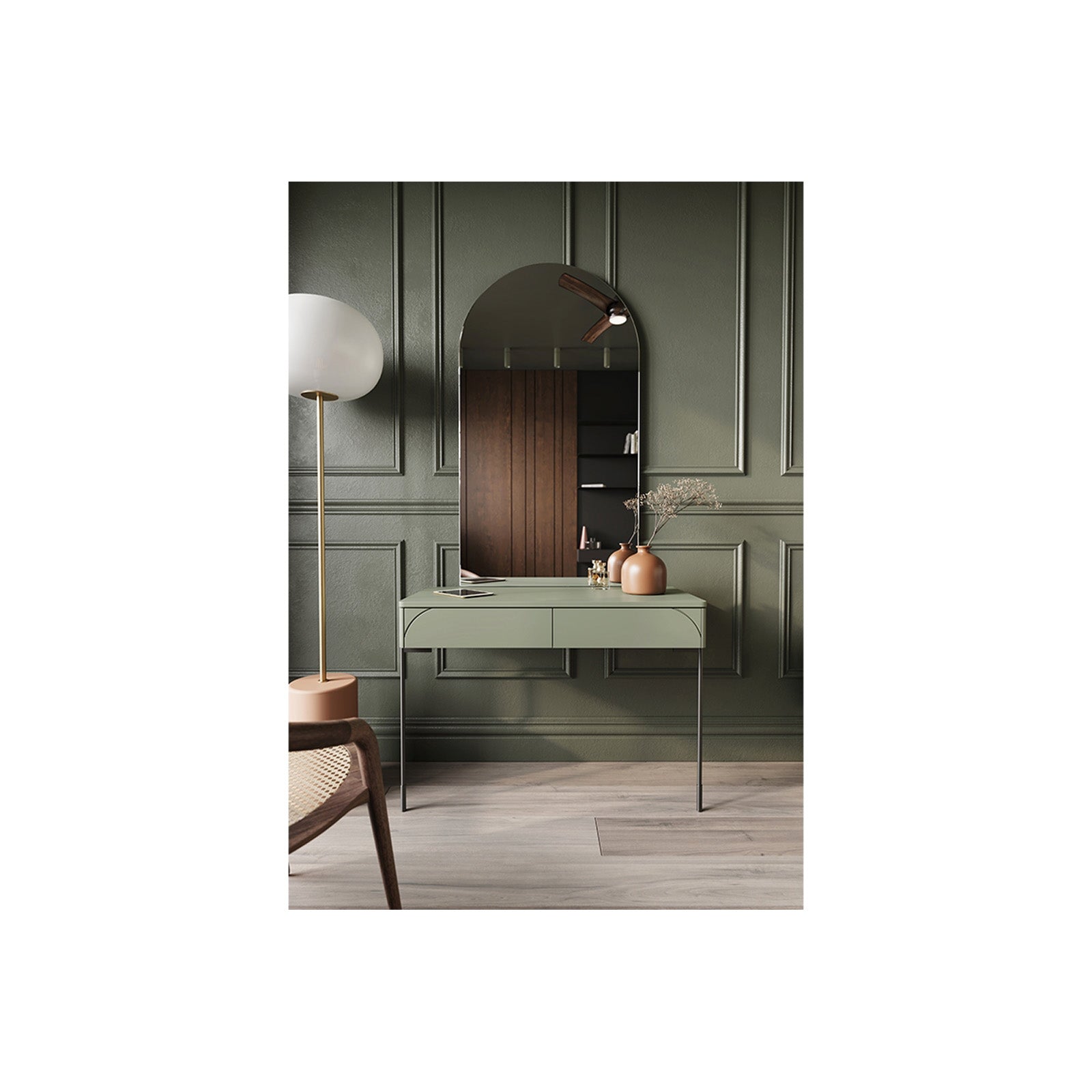 Beistelltisch Sonatia 104cm, 2 Schubladen, Material: MDF