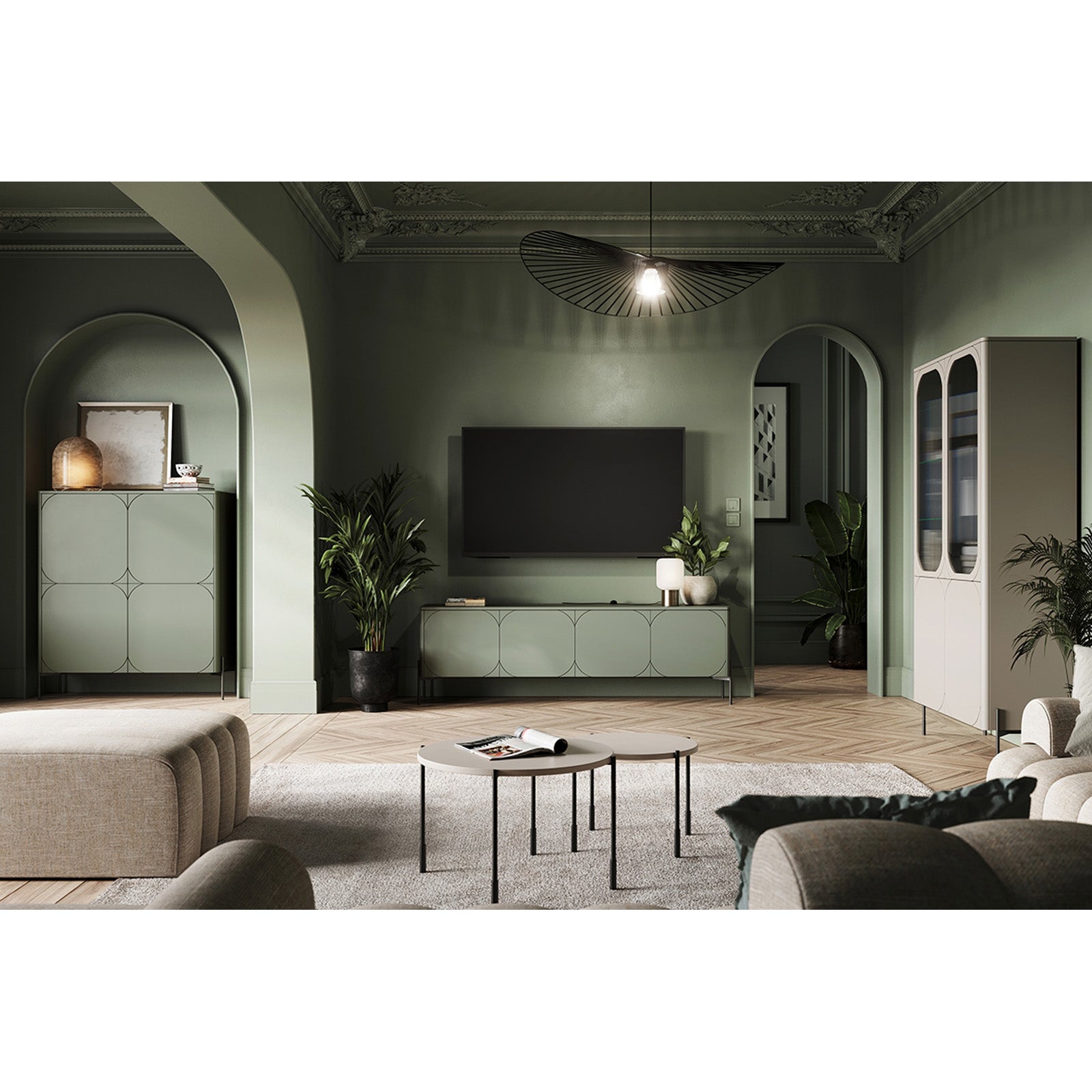 Sonatia runder Couchtisch 45cm, Material: MDF