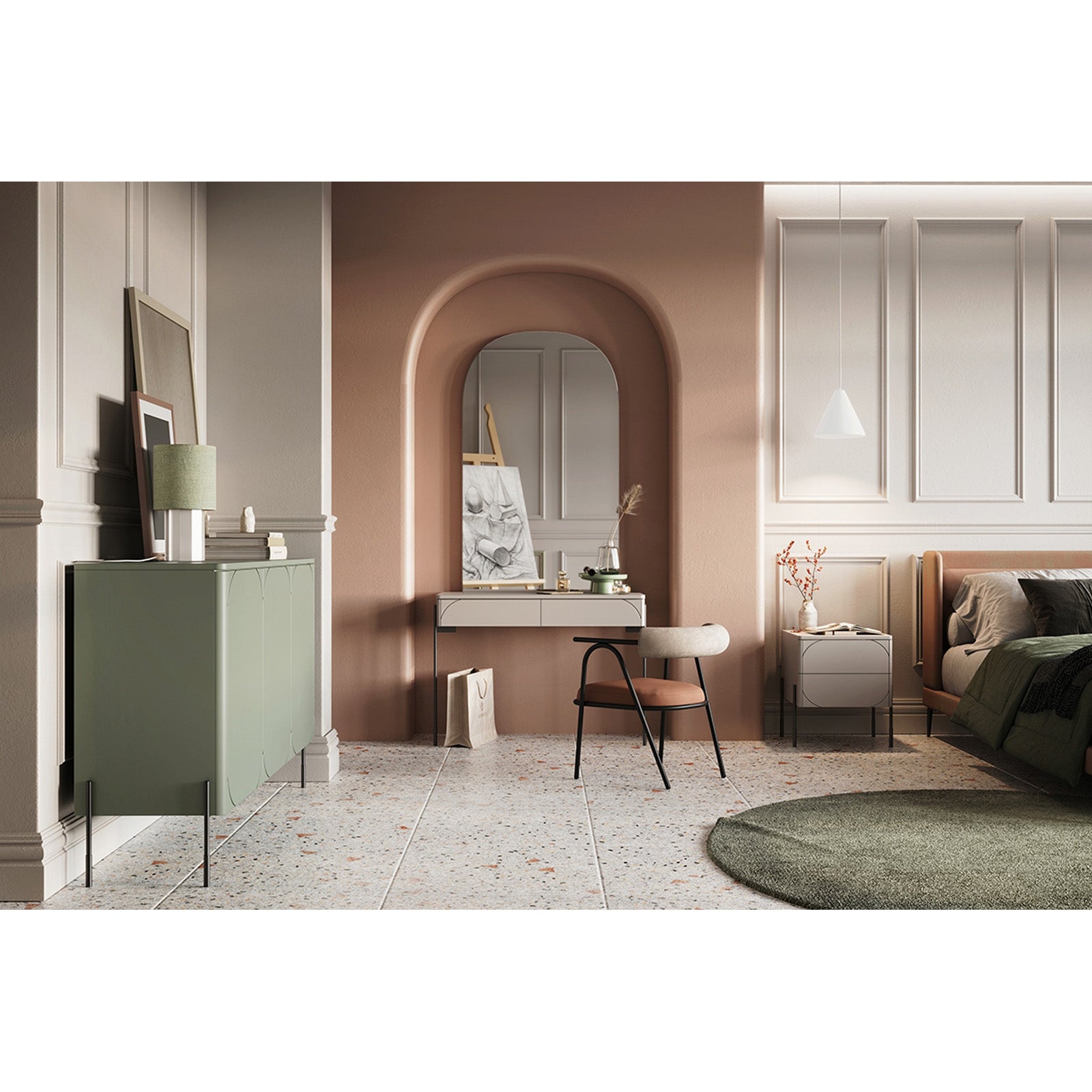 Beistelltisch Sonatia 104cm, 2 Schubladen, Material: MDF