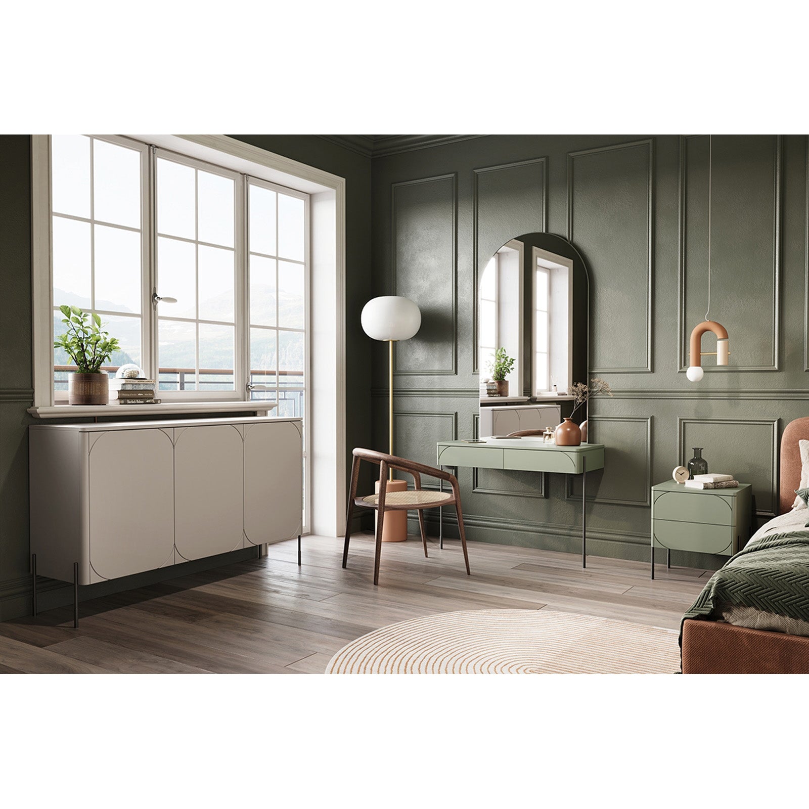 Beistelltisch Sonatia 104cm, 2 Schubladen, Material: MDF