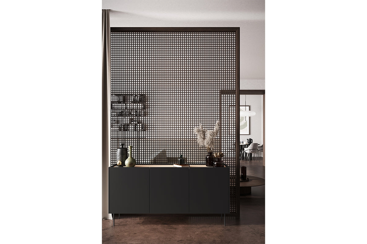 Kommode Desin 170cm, 3 Türen und 4 Schubladen, Material: MDF