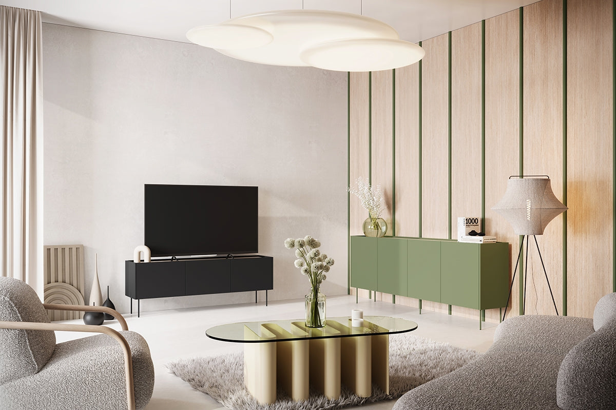 Kommode Desin 170cm, 3 Türen, Material: MDF