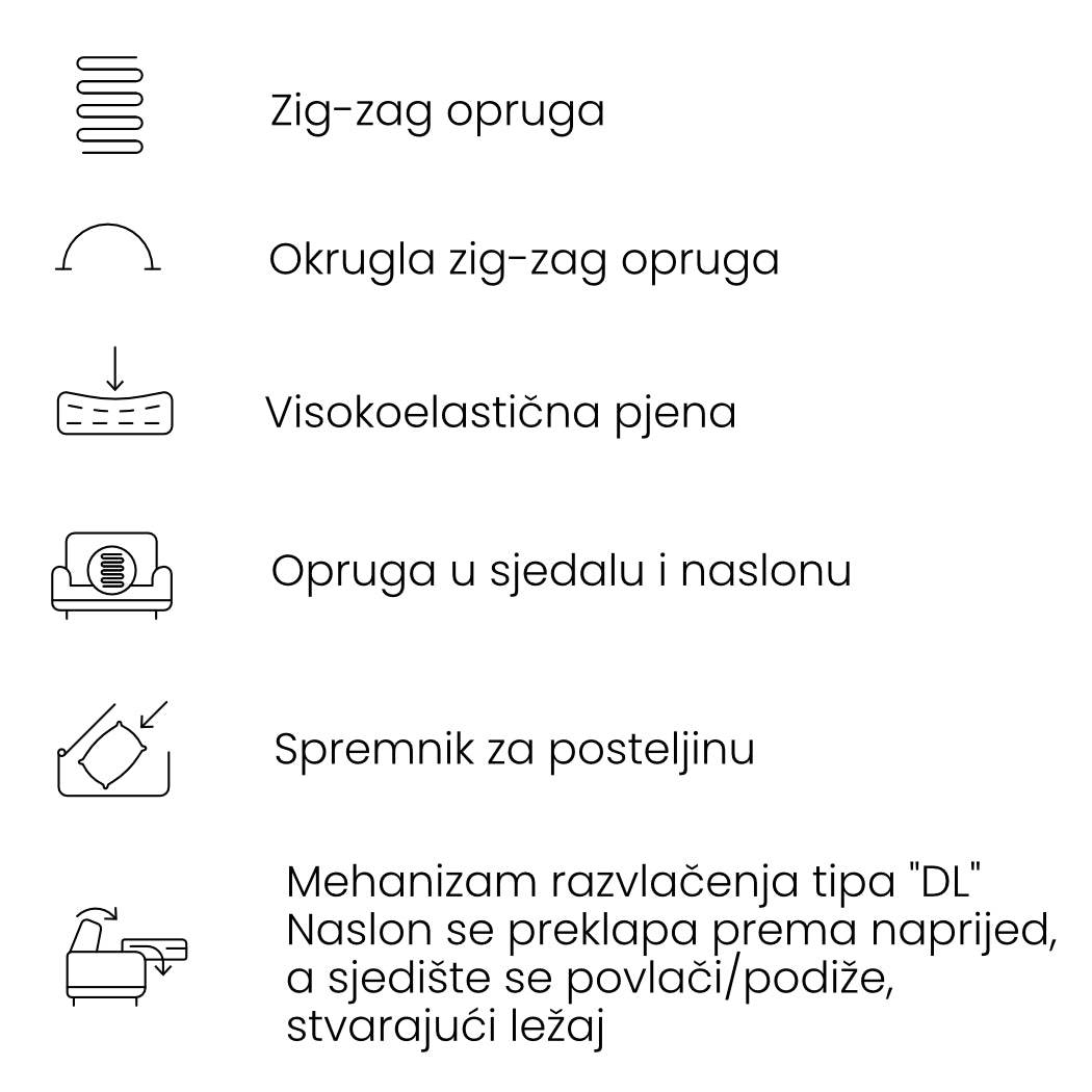 Sofa Bold 259x107cm, Material: Auswahl möglich