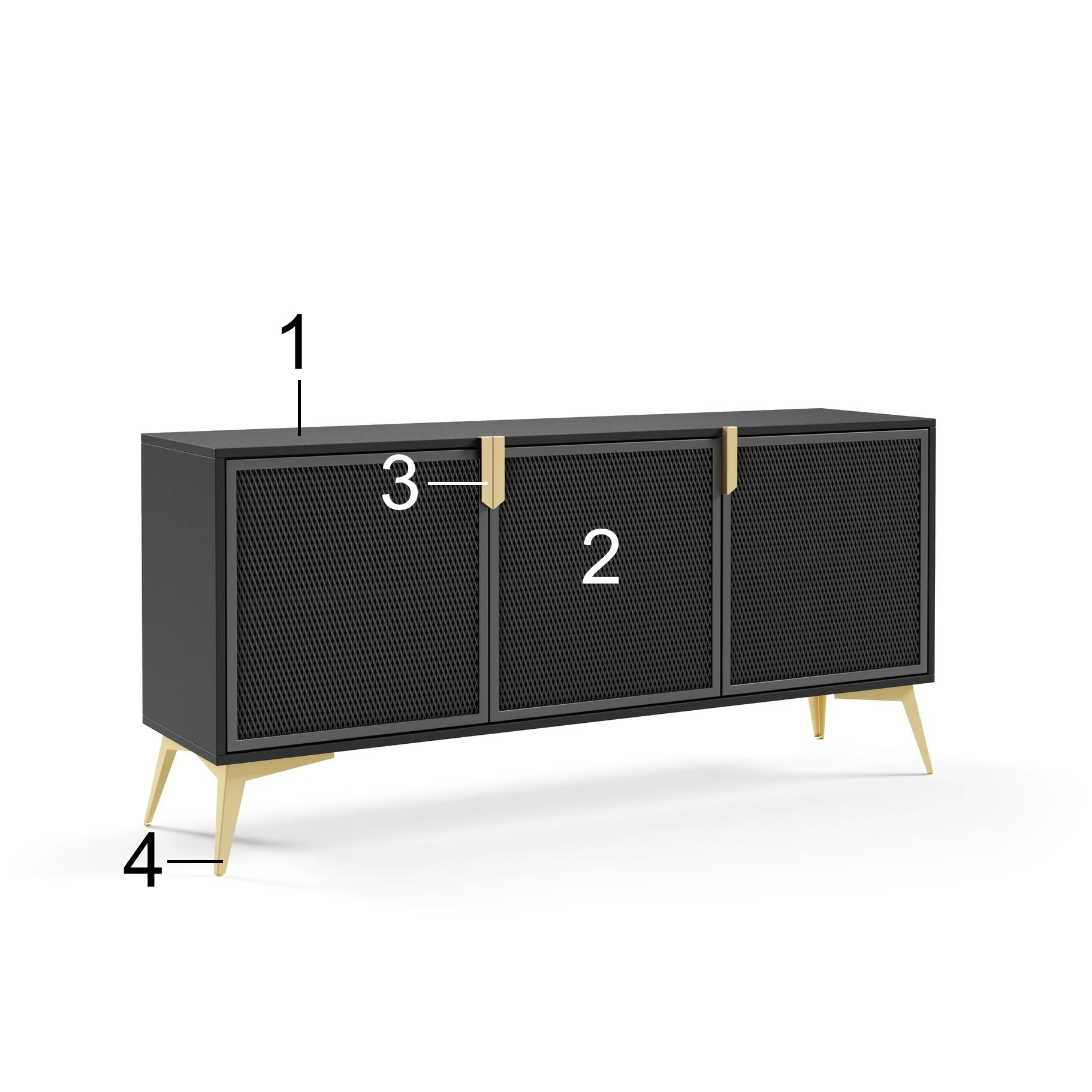 Bravio Kommode 164,5x42cm, Material: Laminatplatte