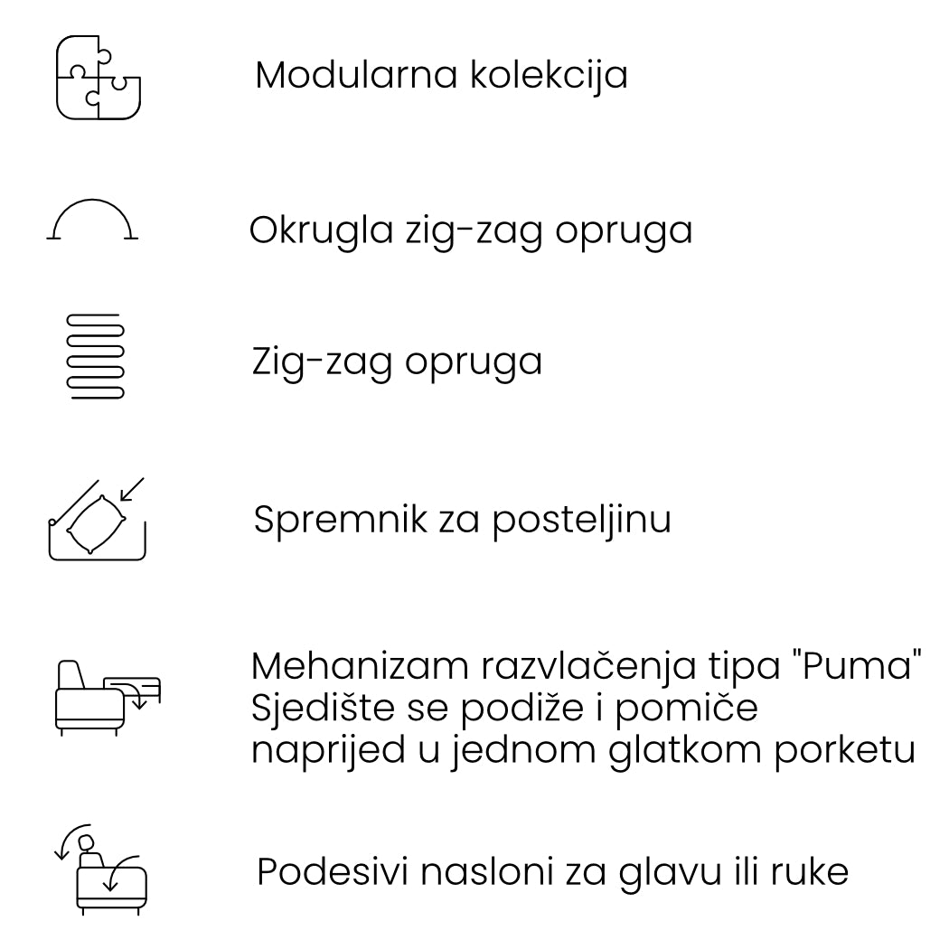 Modulares Sofa Buffalo 291x111cm, Material: Auswahl möglich