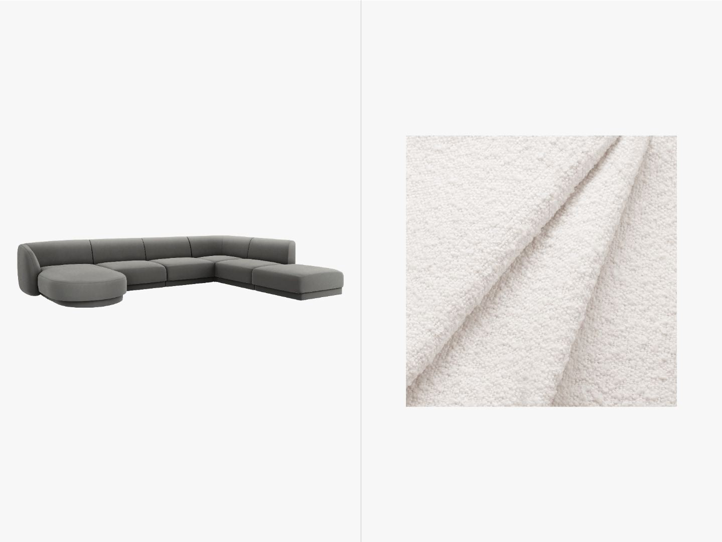 Ecksofa Miley Panoramic, 330x255cm, Material: Boucle