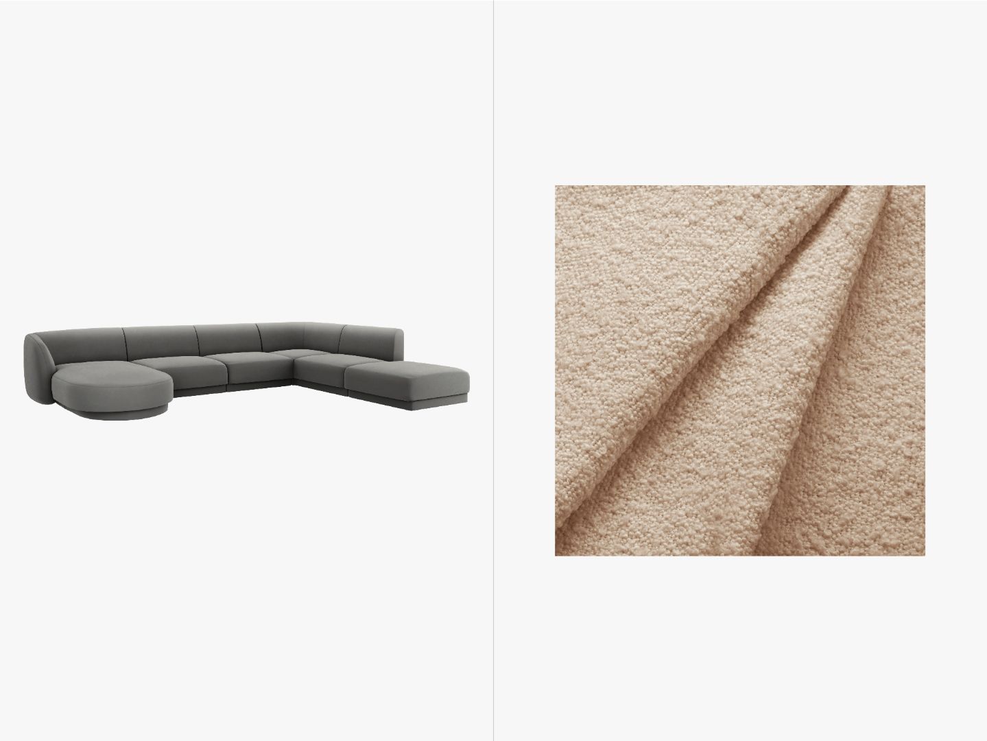 Ecksofa Miley Panoramic, 330x255cm, Material: Boucle