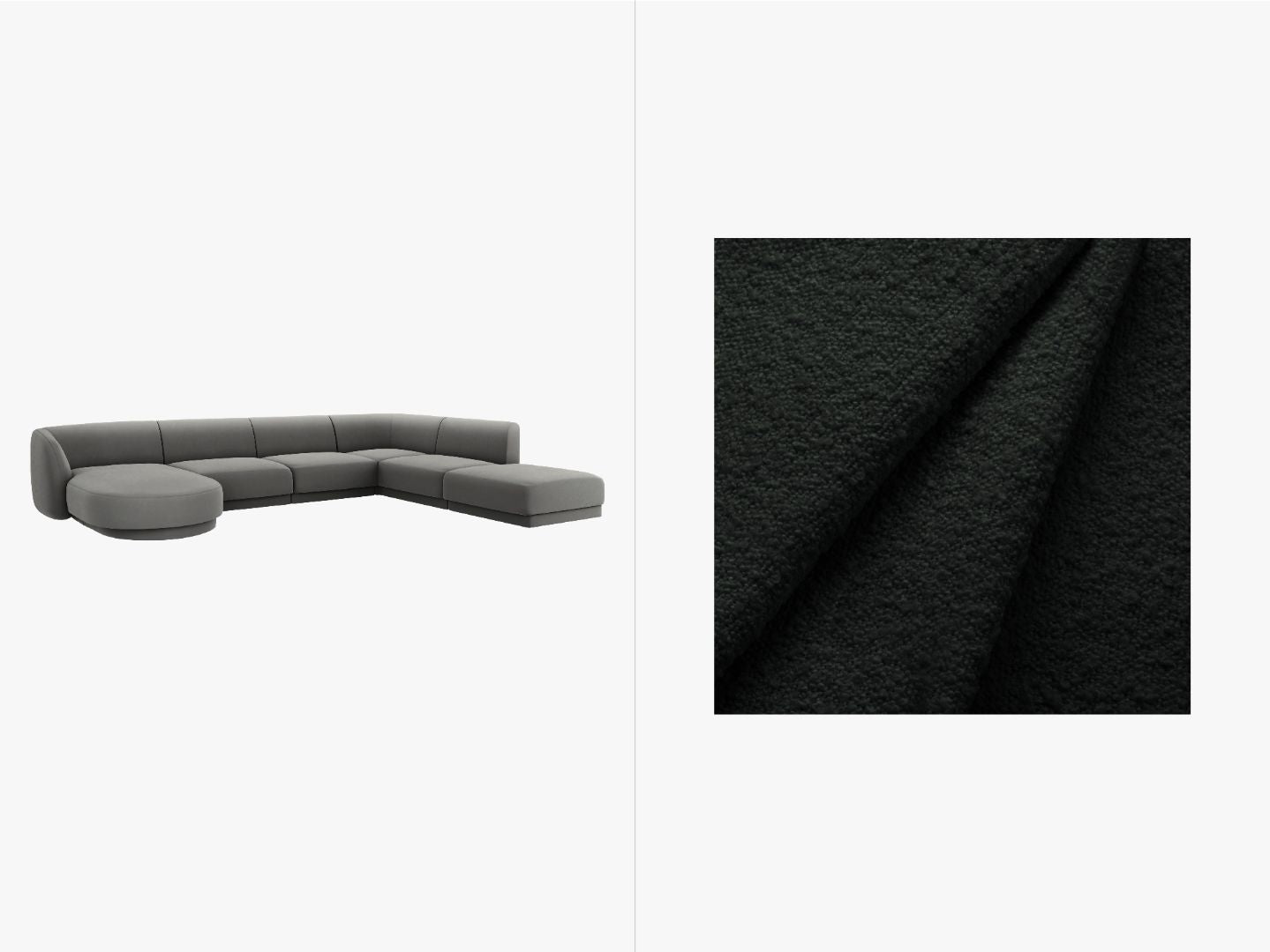 Ecksofa Miley Panoramic, 330x255cm, Material: Boucle