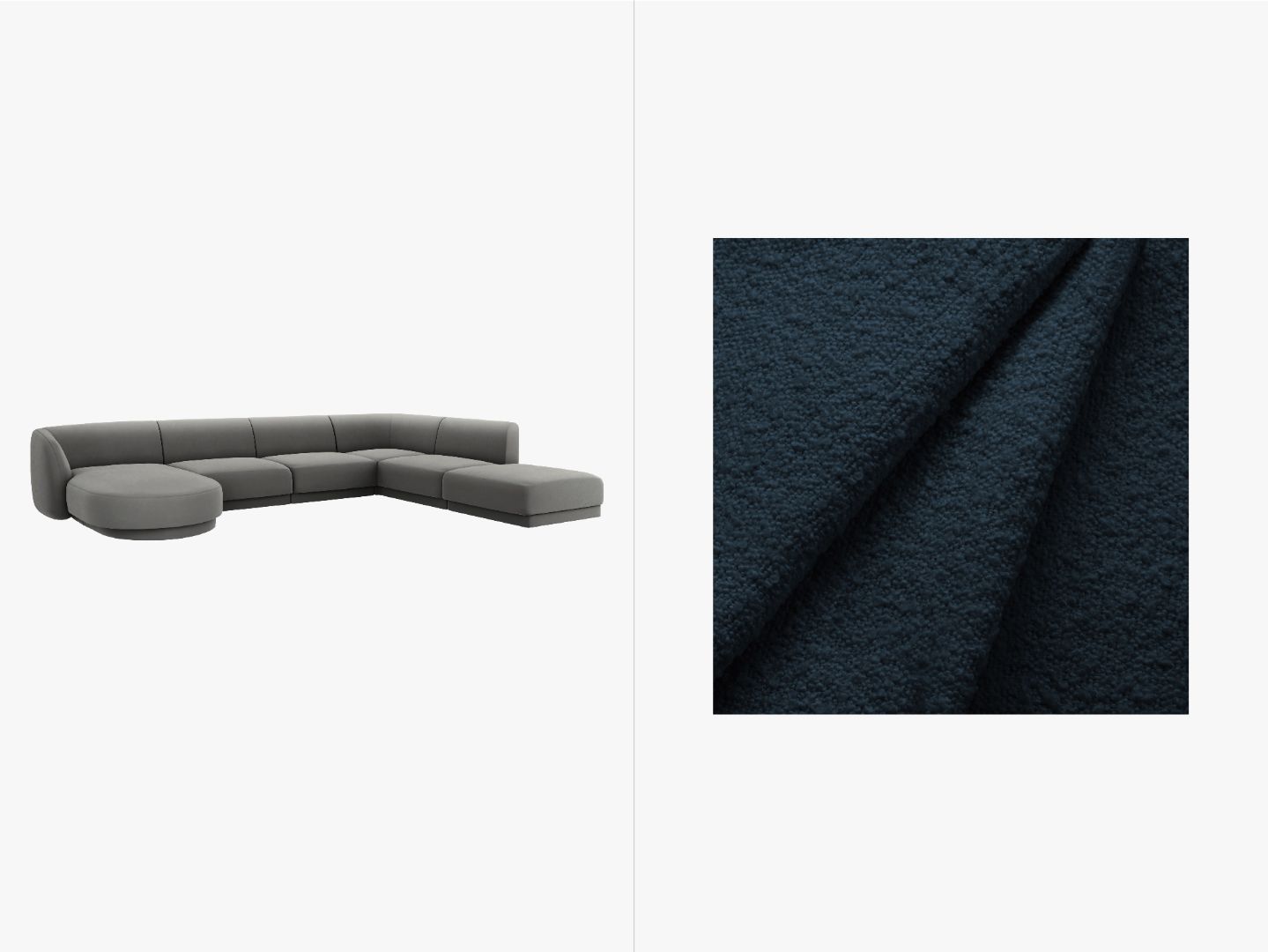 Ecksofa Miley Panoramic, 330x255cm, Material: Boucle