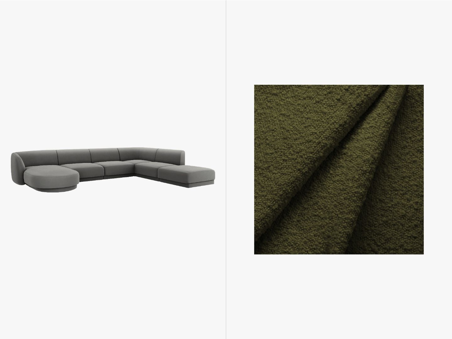 Ecksofa Miley Panoramic, 330x255cm, Material: Boucle