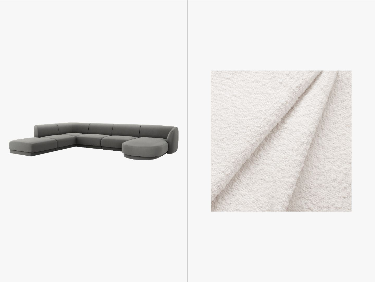 Ecksofa Miley Panoramic, 330x255cm, Material: Boucle