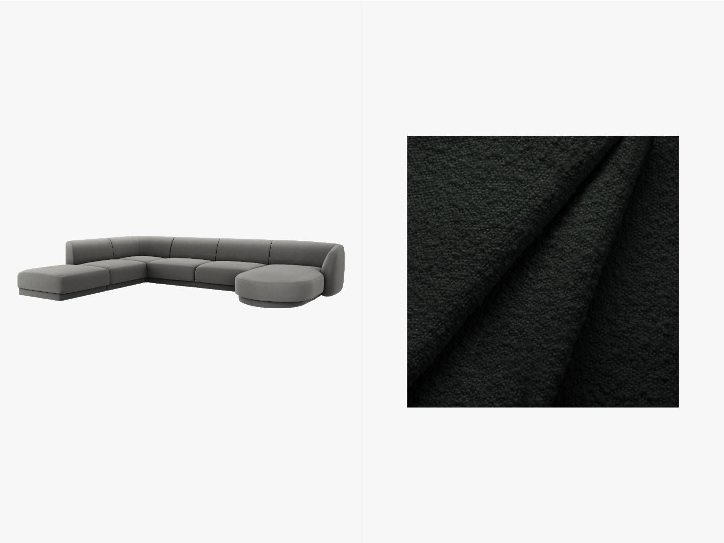 Ecksofa Miley Panoramic, 330x255cm, Material: Boucle