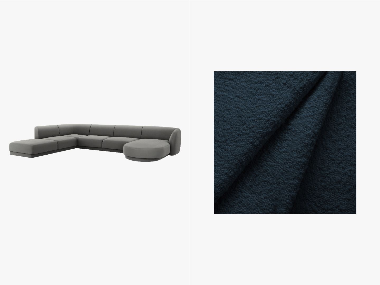 Ecksofa Miley Panoramic, 330x255cm, Material: Boucle