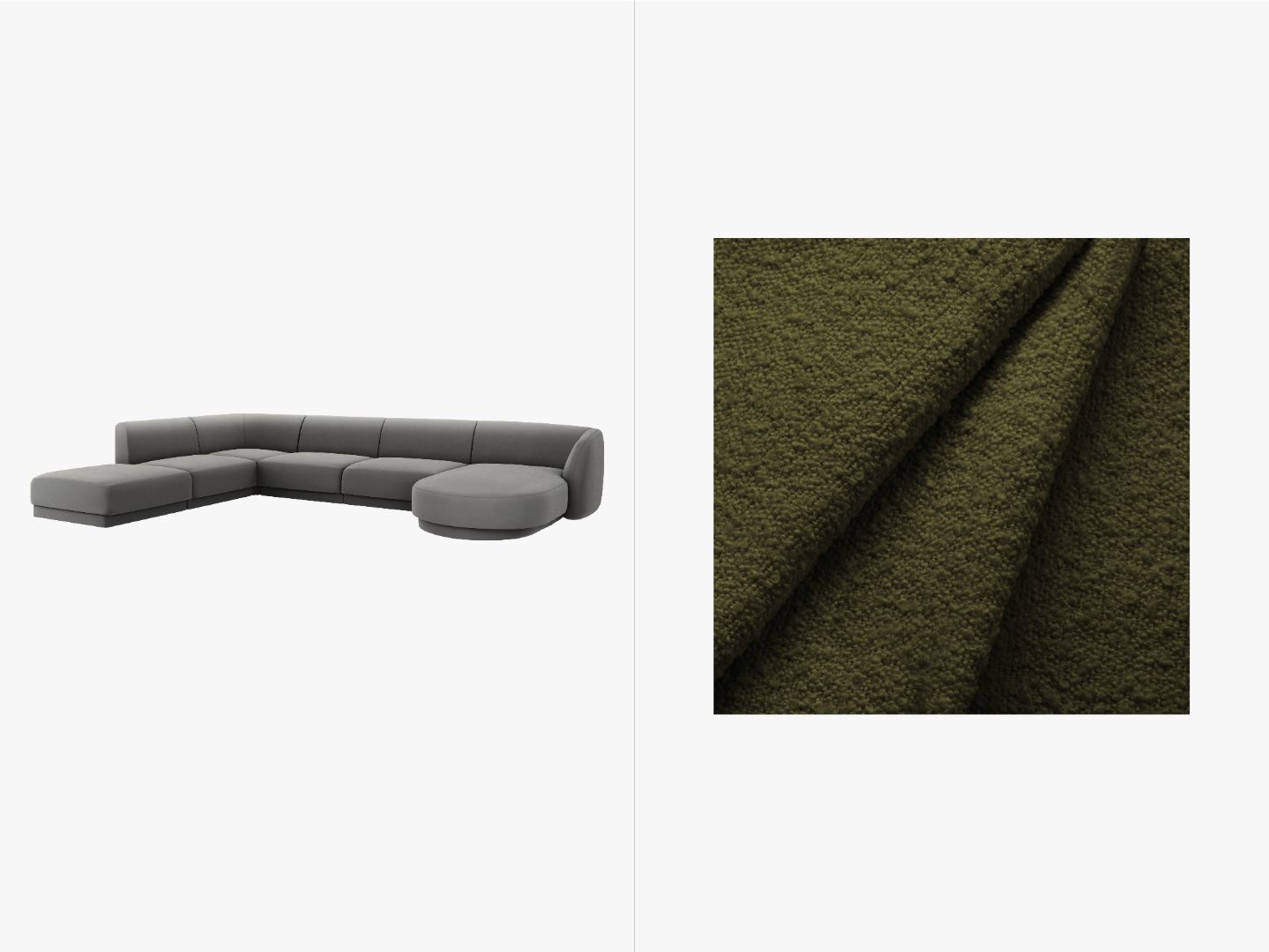 Ecksofa Miley Panoramic, 330x255cm, Material: Boucle