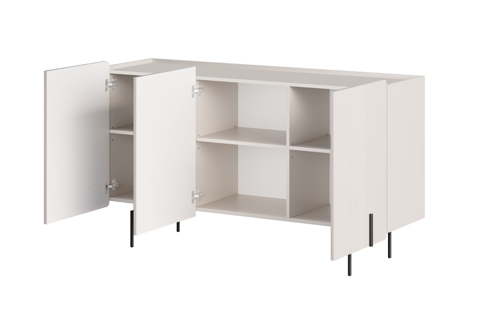 Malmi Kommode 150 cm, 3 Türen und 3 Einlegeböden, Material: MDF