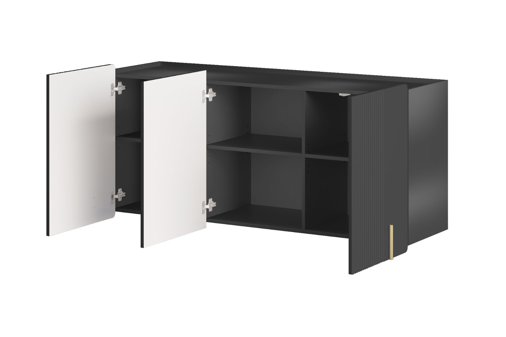 Malmi Kommode 150 cm, 3 Türen und 3 Einlegeböden, Material: MDF