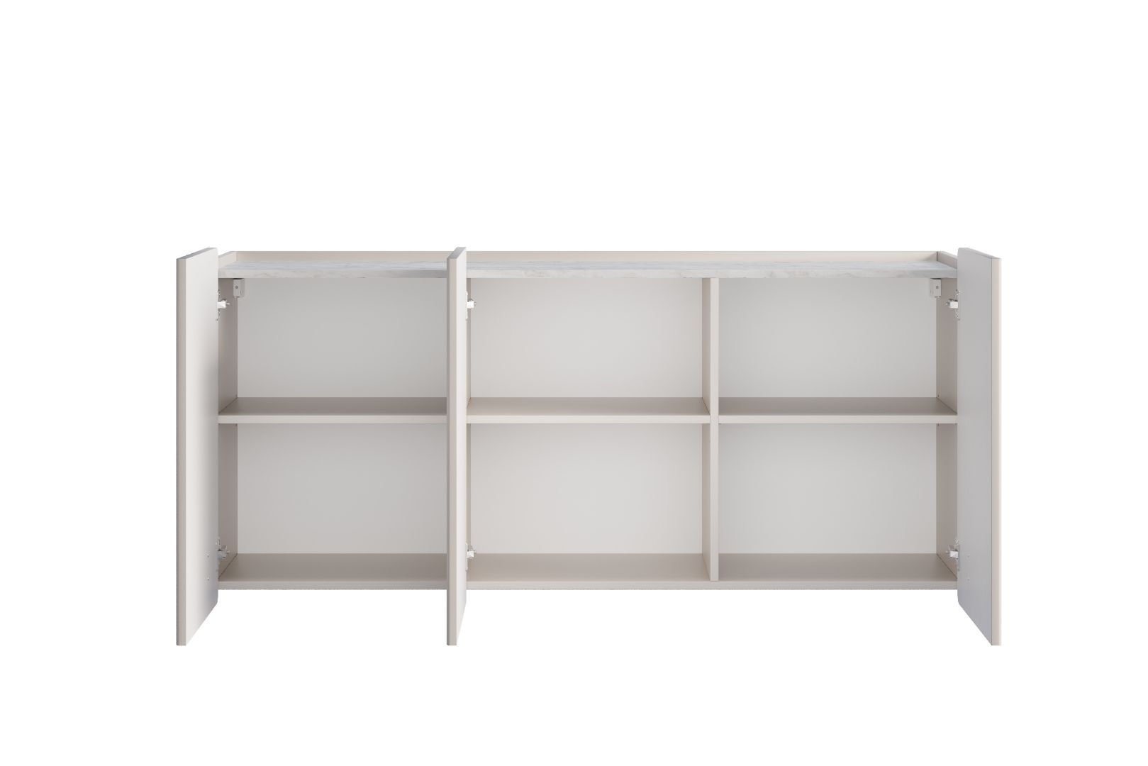 Malmi Kommode 150 cm, 3 Türen und 3 Einlegeböden, Material: MDF