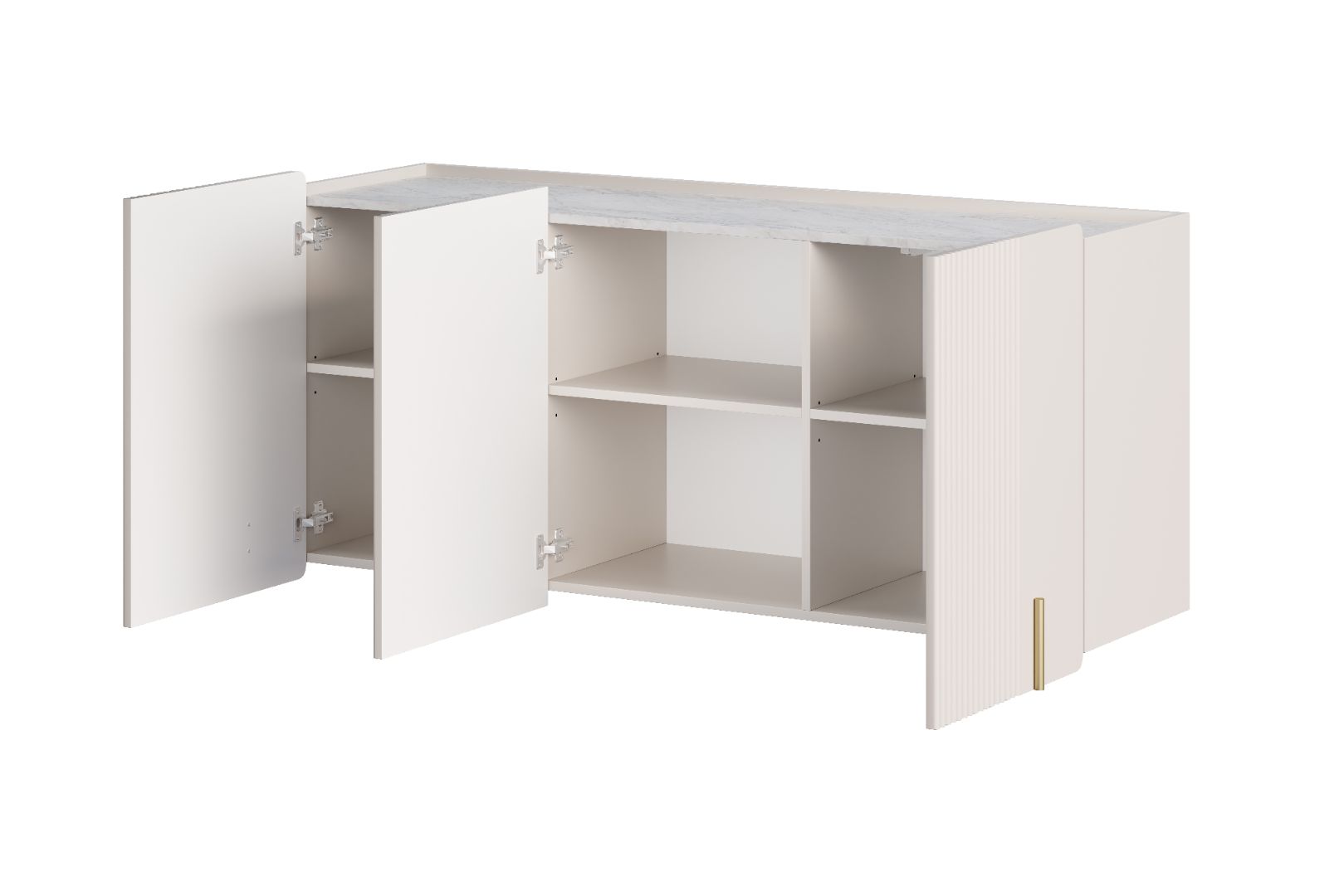 Malmi Kommode 150 cm, 3 Türen und 3 Einlegeböden, Material: MDF
