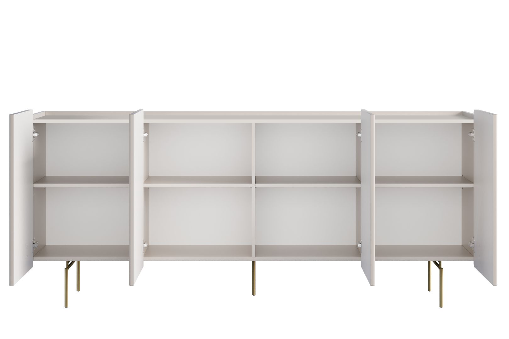 Malmi Kommode 200 cm, 4 Türen und 4 Einlegeböden, Material: MDF