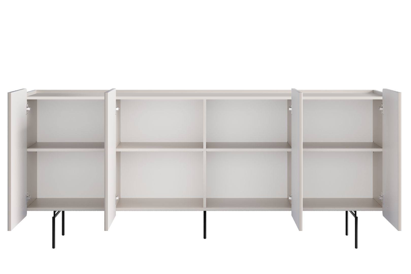 Malmi Kommode 200 cm, 4 Türen und 4 Einlegeböden, Material: MDF