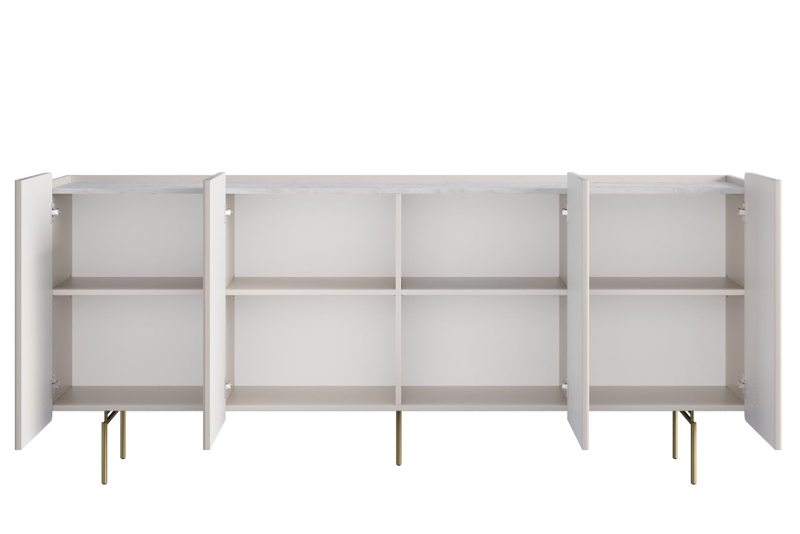 Malmi Kommode 200 cm, 4 Türen und 4 Einlegeböden, Material: MDF