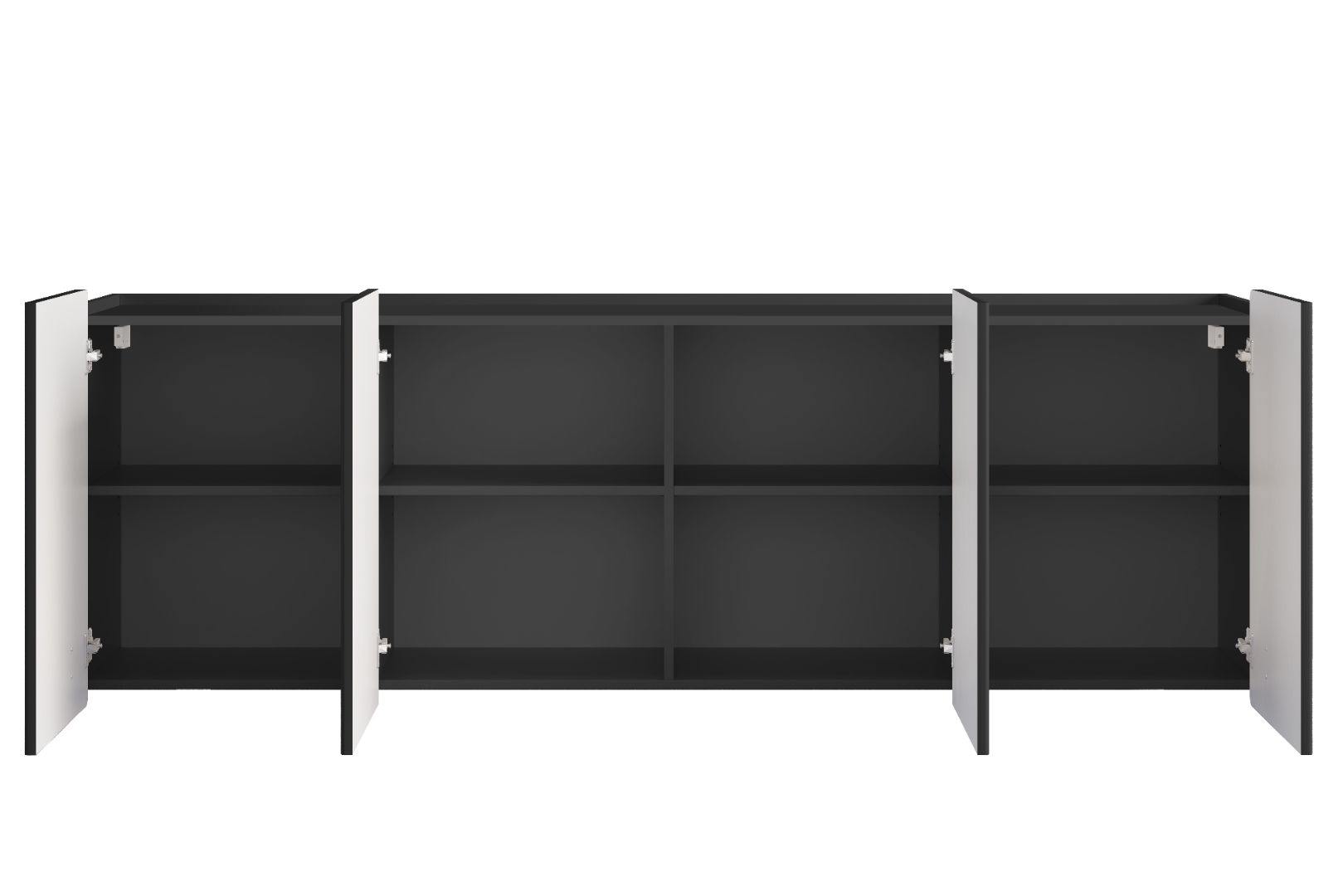 Malmi Kommode 200 cm, 4 Türen und 4 Einlegeböden, Material: MDF