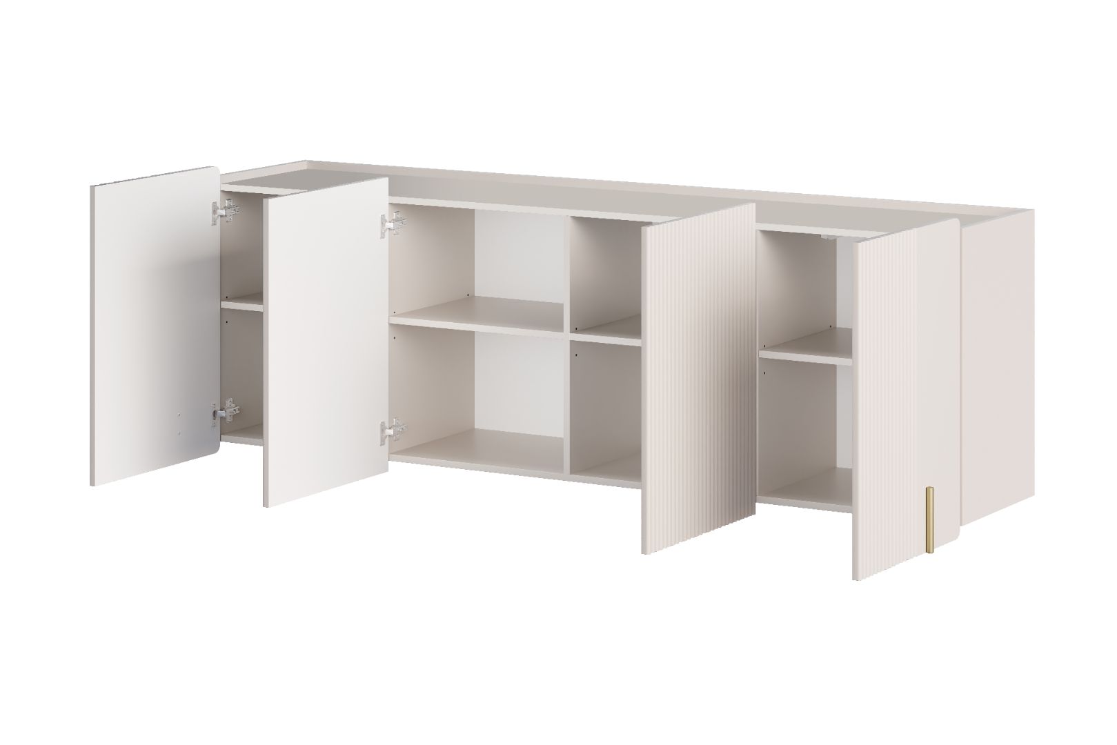 Malmi Kommode 200 cm, 4 Türen und 4 Einlegeböden, Material: MDF