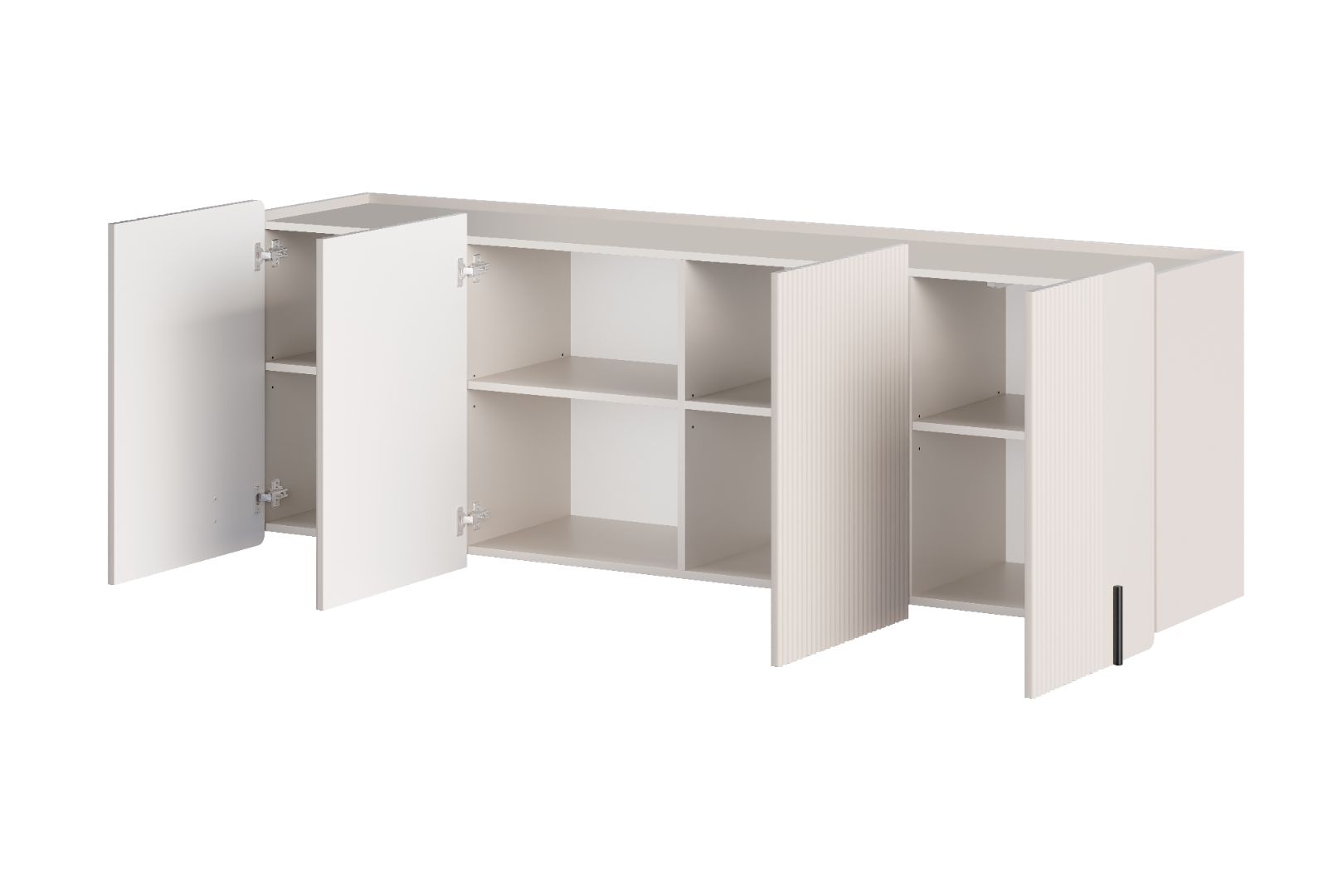 Malmi Kommode 200 cm, 4 Türen und 4 Einlegeböden, Material: MDF