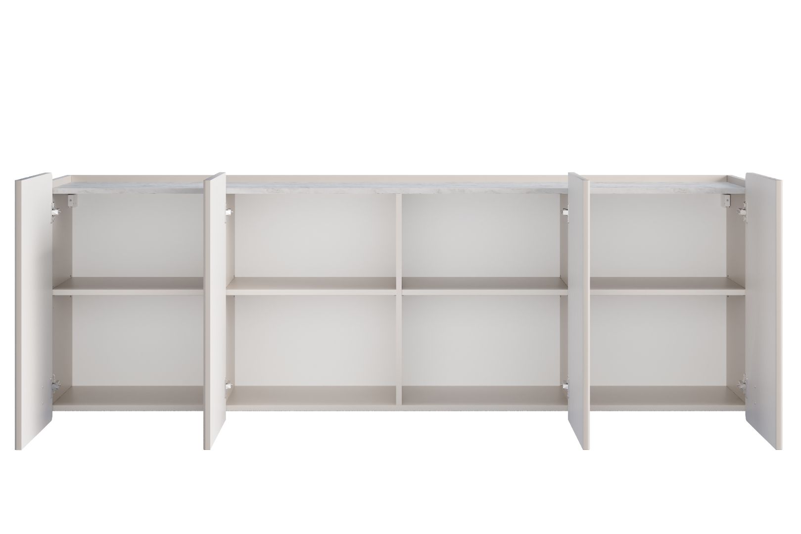 Malmi Kommode 200 cm, 4 Türen und 4 Einlegeböden, Material: MDF