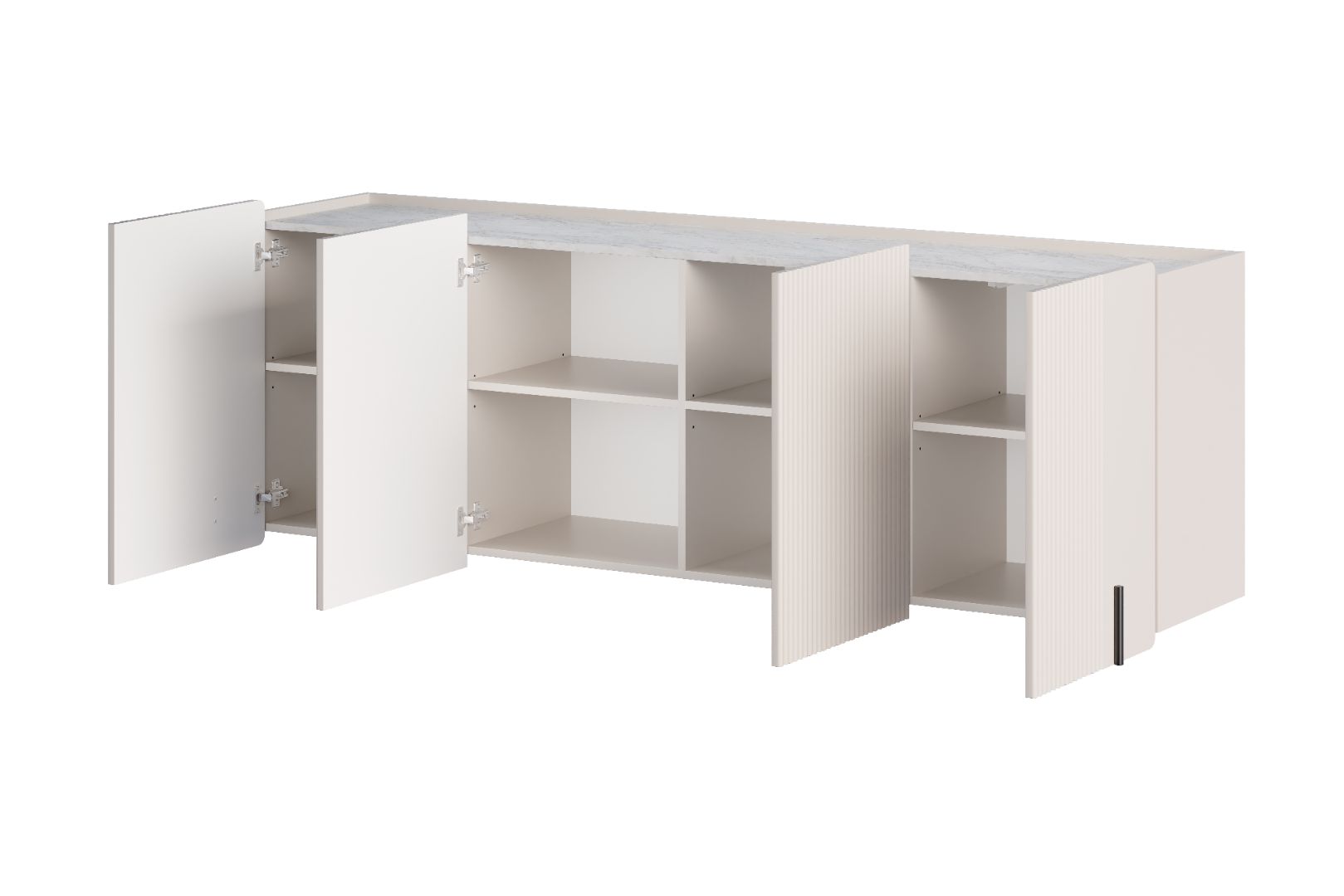 Malmi Kommode 200 cm, 4 Türen und 4 Einlegeböden, Material: MDF