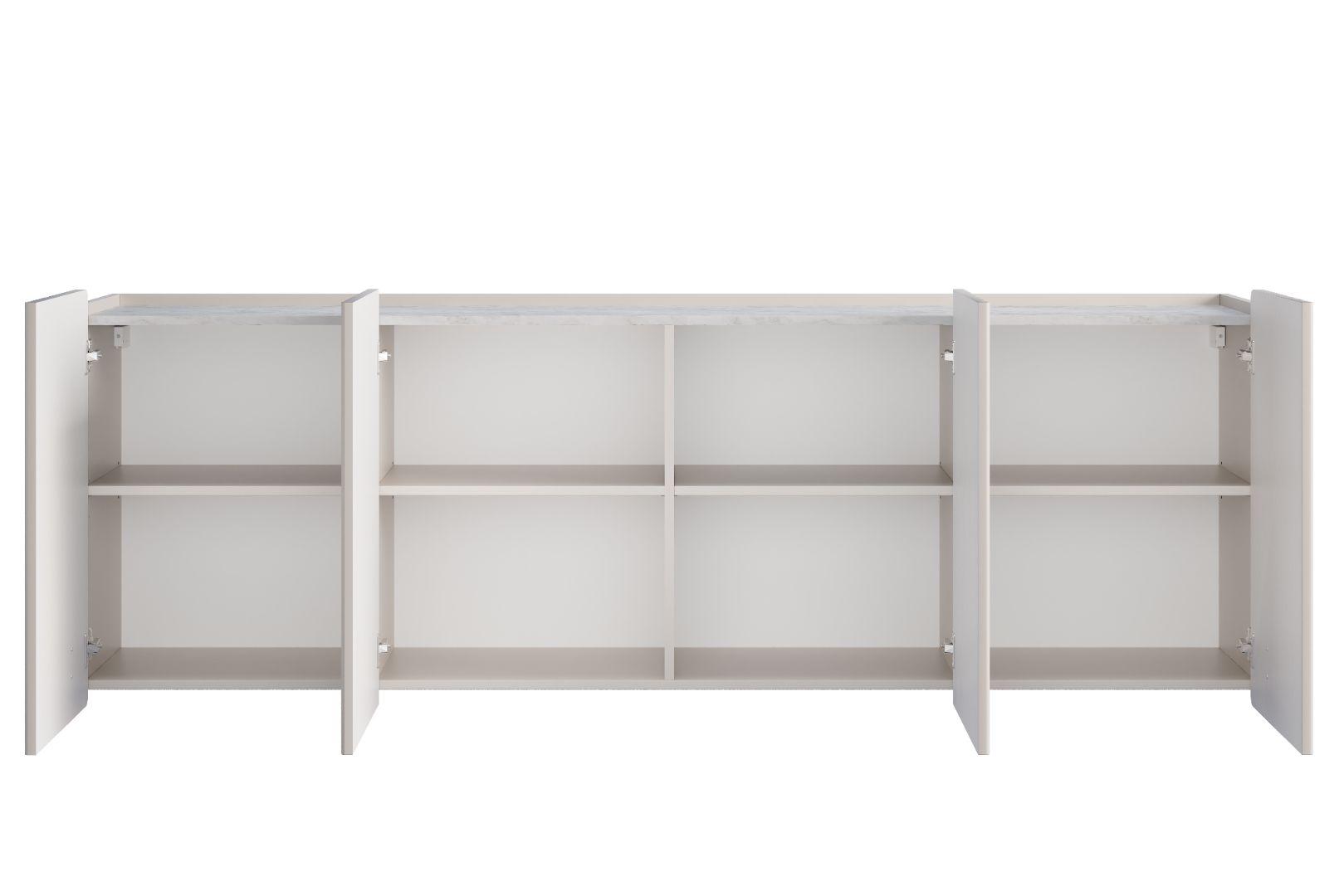 Malmi Kommode 200 cm, 4 Türen und 4 Einlegeböden, Material: MDF