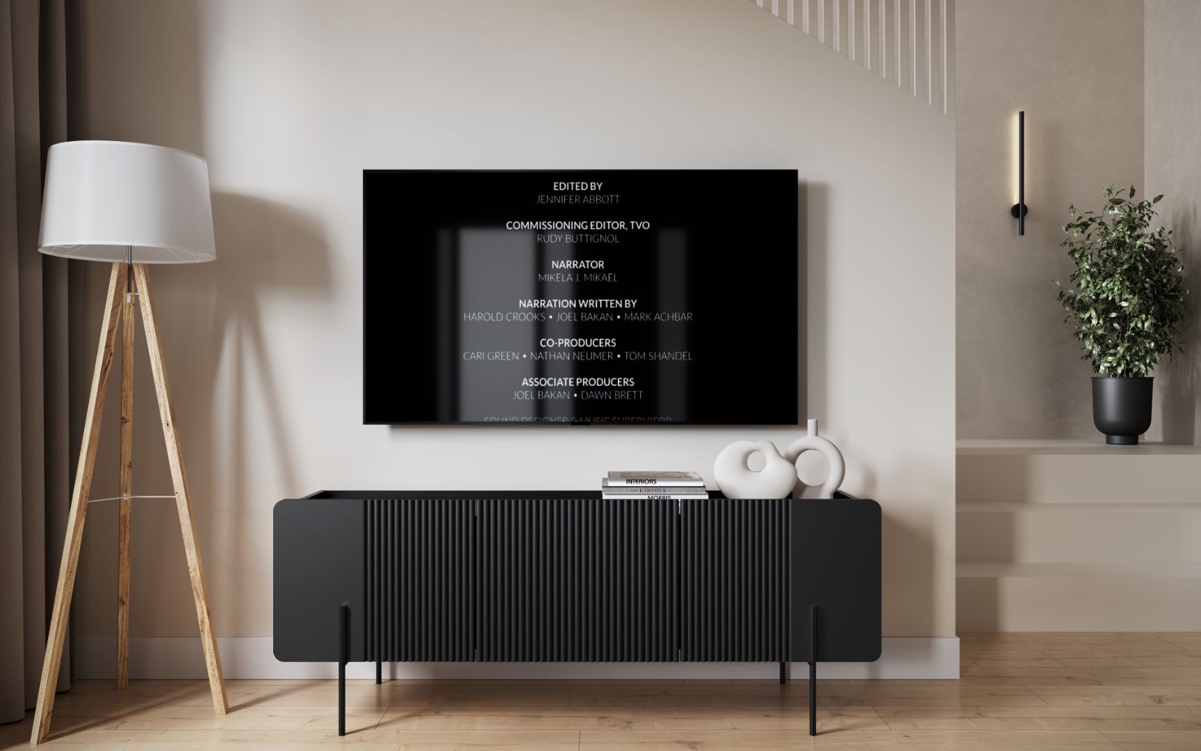 TV Kommode Malmi 150cm, 2 Türen und 1 Schublade, Material: MDF