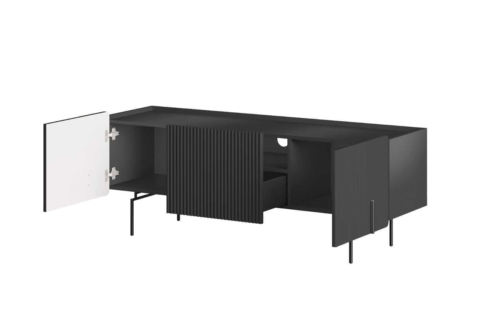 TV Kommode Malmi 150cm, 2 Türen und 1 Schublade, Material: MDF