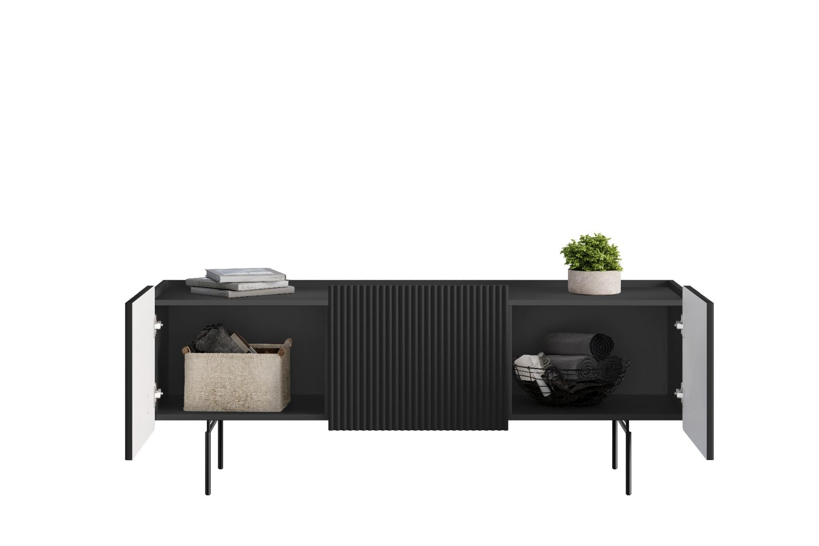 TV Kommode Malmi 150cm, 2 Türen und 1 Schublade, Material: MDF