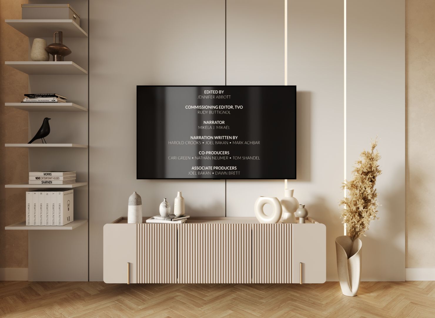 TV Kommode Malmi 150cm, 2 Türen und 1 Schublade, Material: MDF