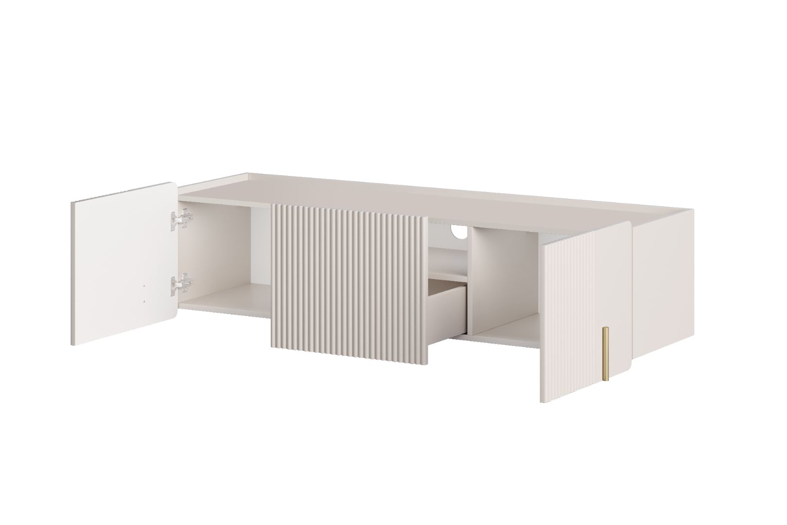 TV Kommode Malmi 150cm, 2 Türen und 1 Schublade, Material: MDF