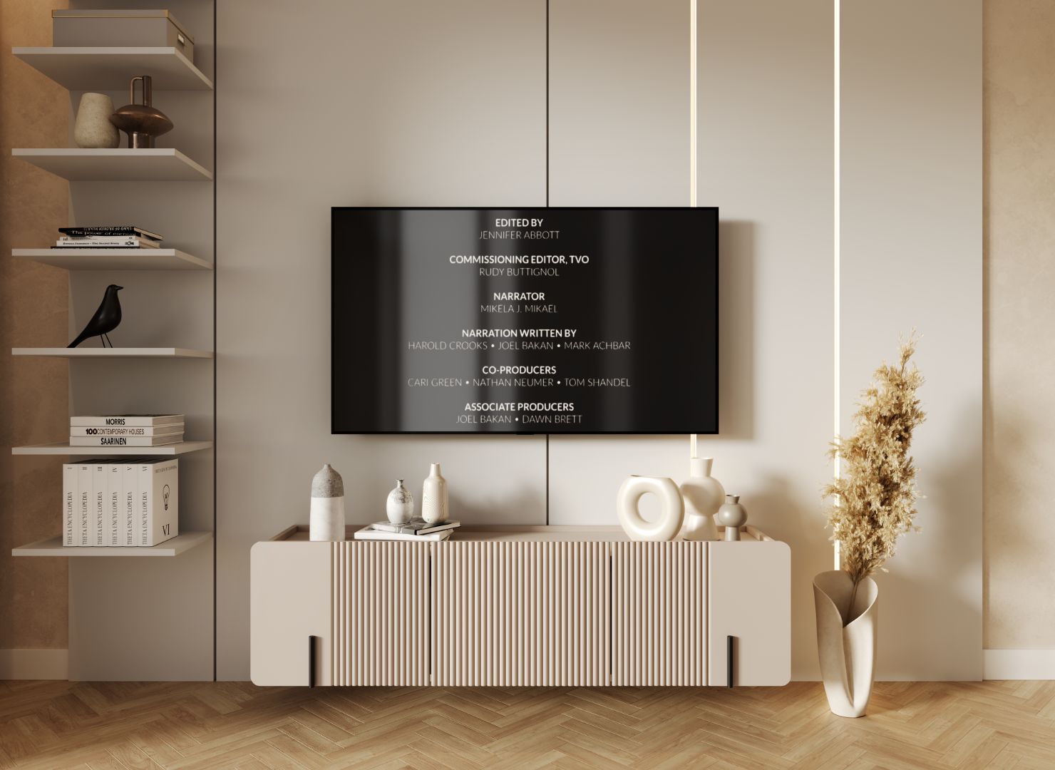 TV Kommode Malmi 150cm, 2 Türen und 1 Schublade, Material: MDF