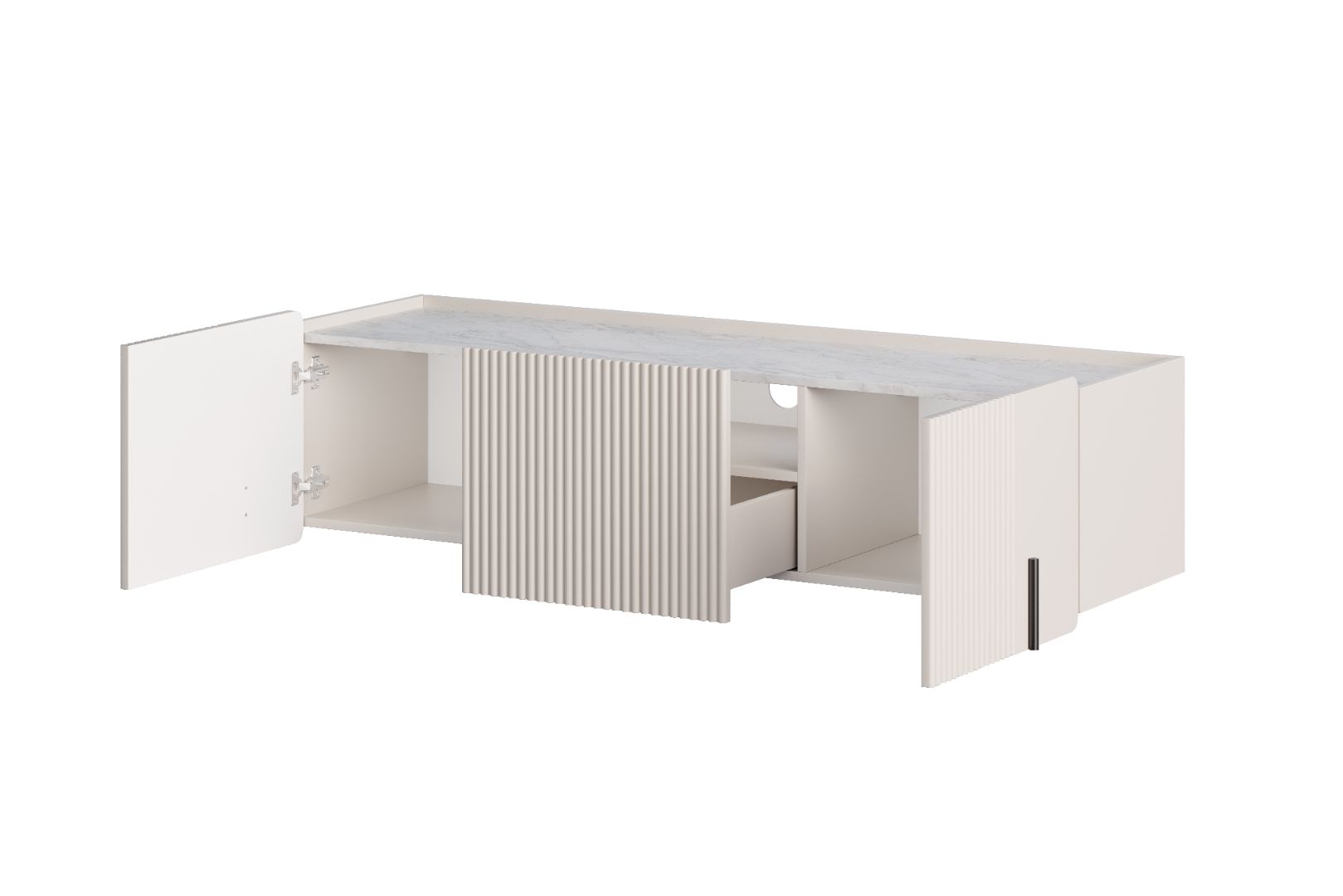 TV Kommode Malmi 150cm, 2 Türen und 1 Schublade, Material: MDF