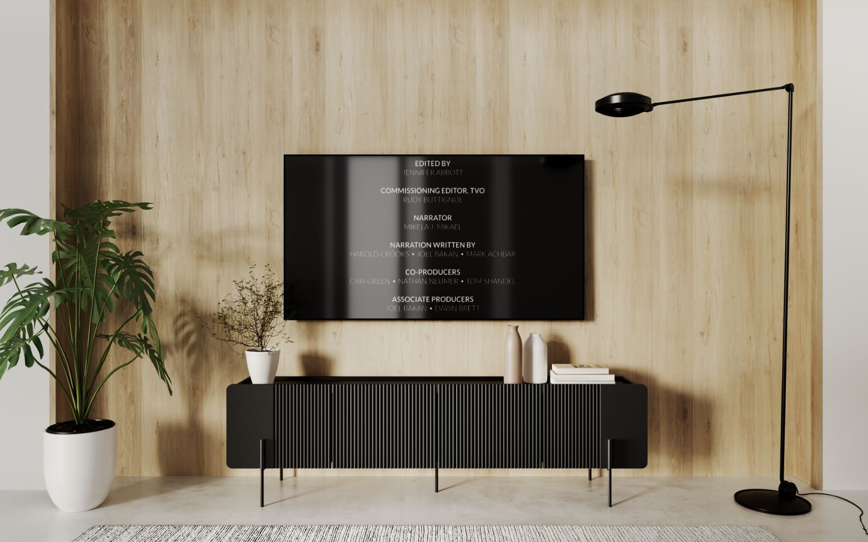 TV Kommode Malmi 200cm, 2 Türen und 2 Schubladen, Material: MDF