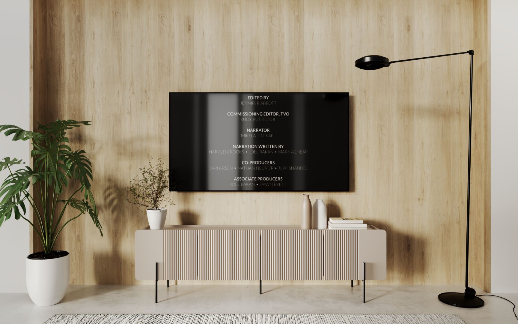 TV Kommode Malmi 200cm, 2 Türen und 2 Schubladen, Material: MDF