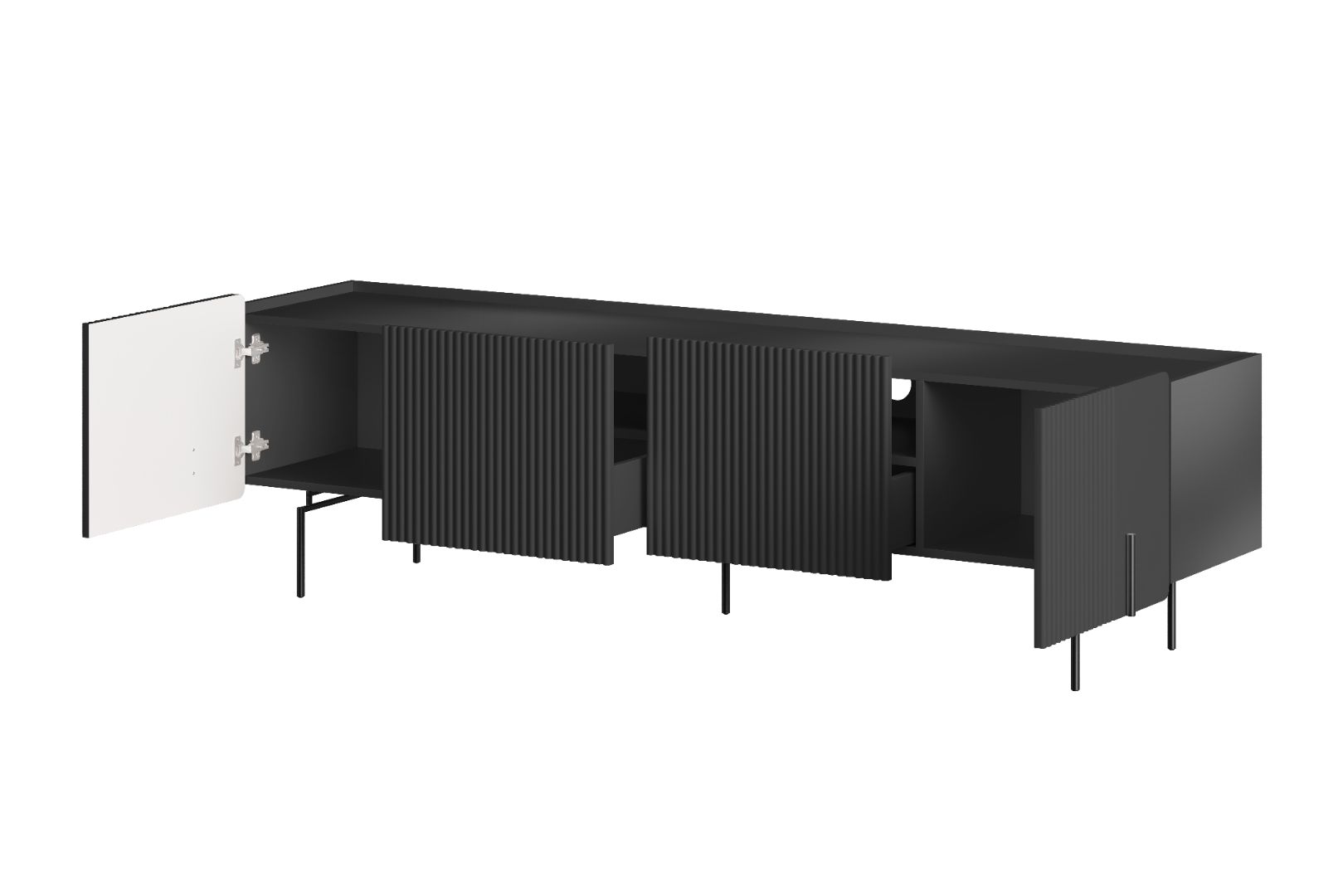TV Kommode Malmi 200cm, 2 Türen und 2 Schubladen, Material: MDF