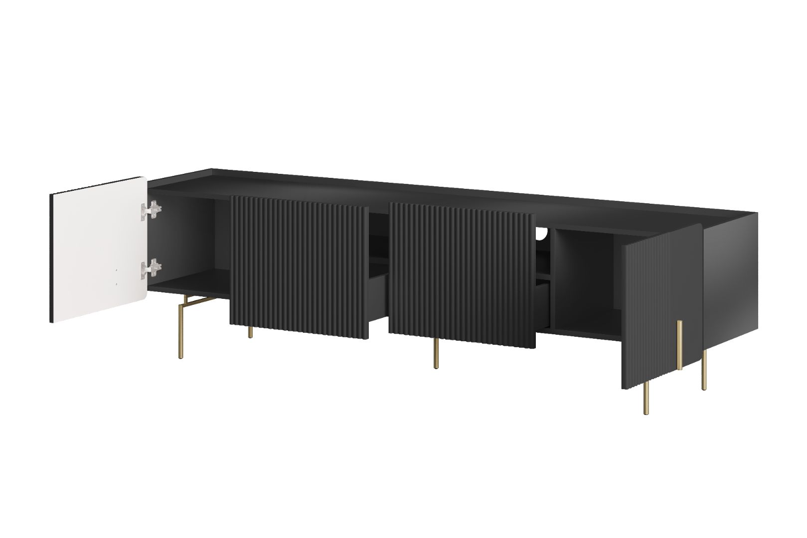 TV Kommode Malmi 200cm, 2 Türen und 2 Schubladen, Material: MDF