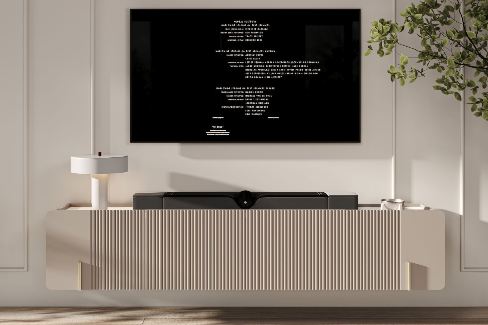 TV Kommode Malmi 200cm, 2 Türen und 2 Schubladen, Material: MDF