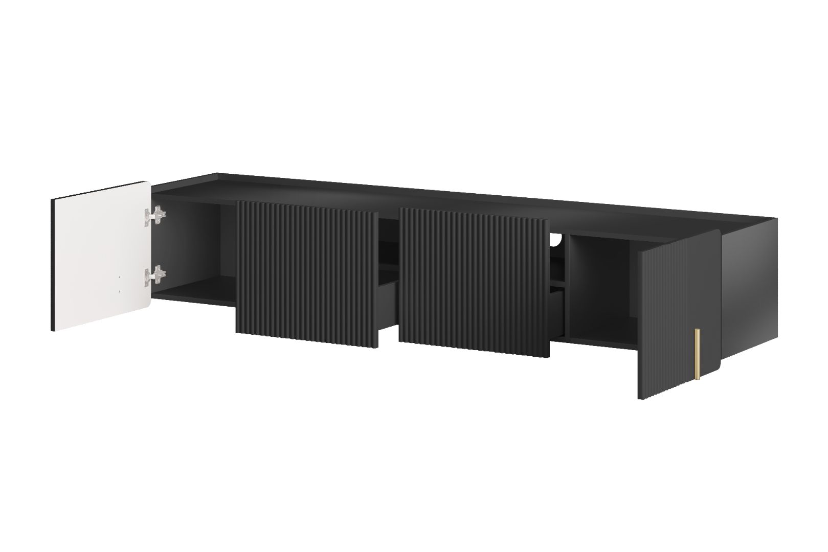 TV Kommode Malmi 200cm, 2 Türen und 2 Schubladen, Material: MDF