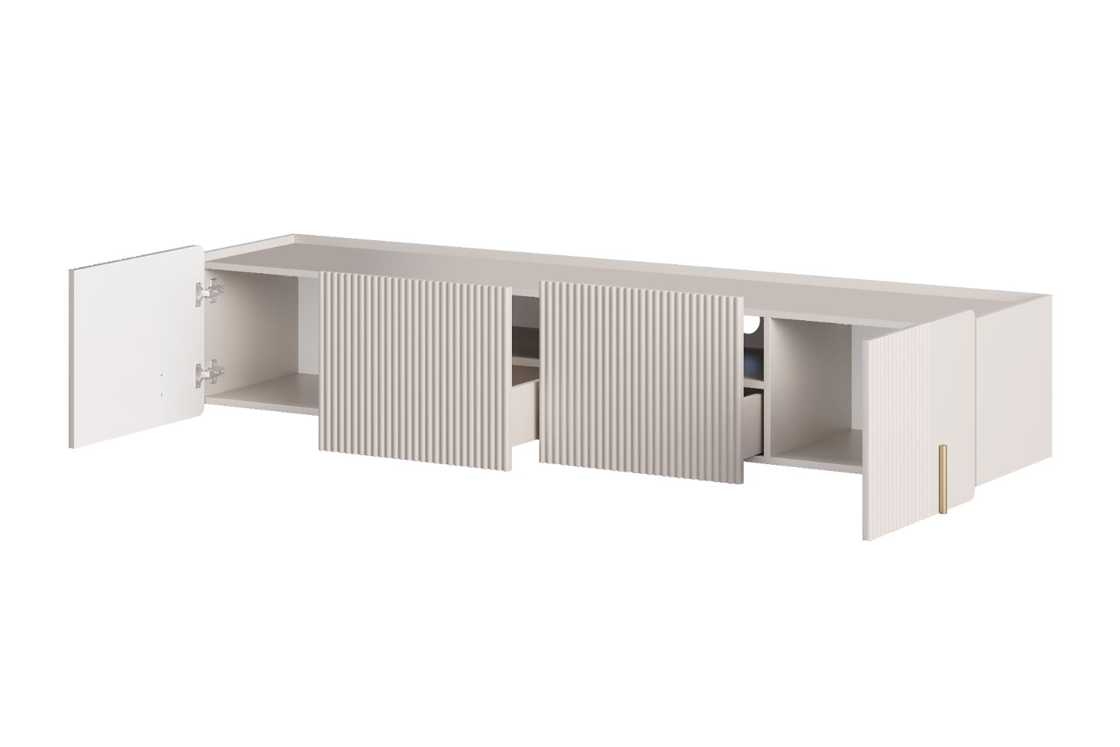 TV Kommode Malmi 200cm, 2 Türen und 2 Schubladen, Material: MDF